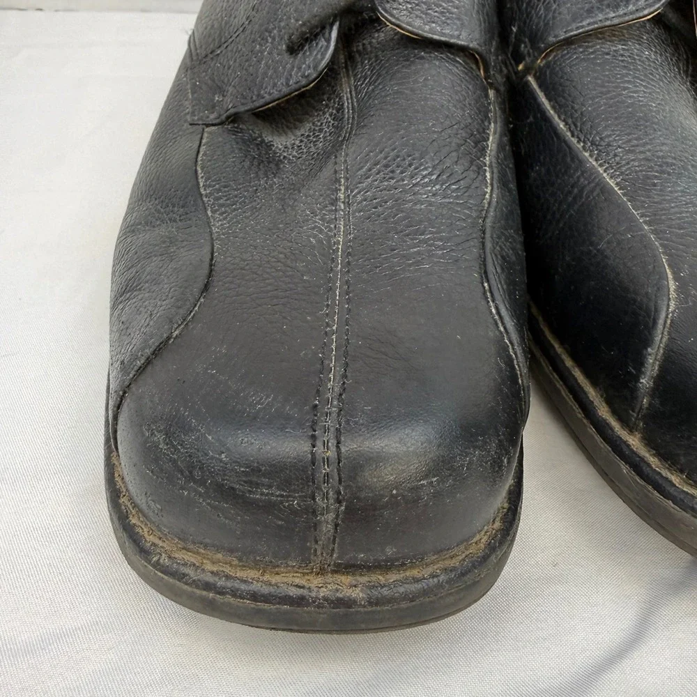 G.H. Bass Lex Mens Black Leather Oxford Shoes Square Toe Size 12 W